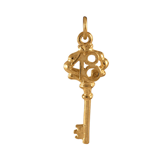 9ct Gold 18th Birthday Key Charm