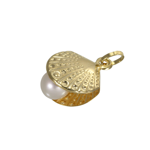 9ct Gold Shell With Pearl Charm | Sayers London