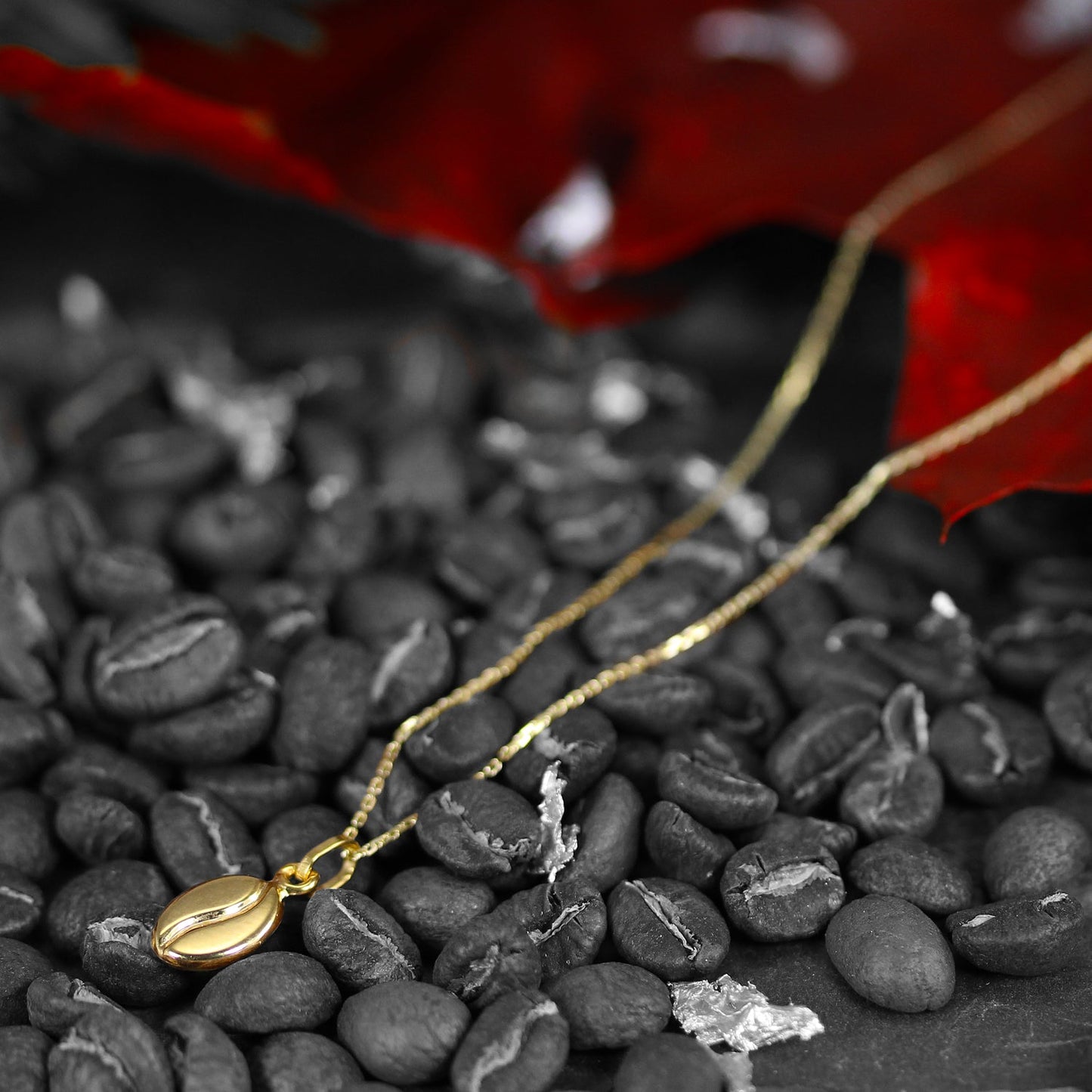 9ct Gold Coffee Bean Necklace
