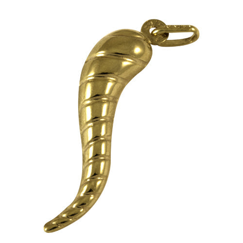 9ct Gold Twist Pattern Horn of Life Cornicello Charm