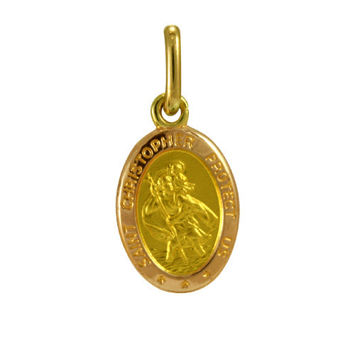 9ct Gold Oval Saint Christopher