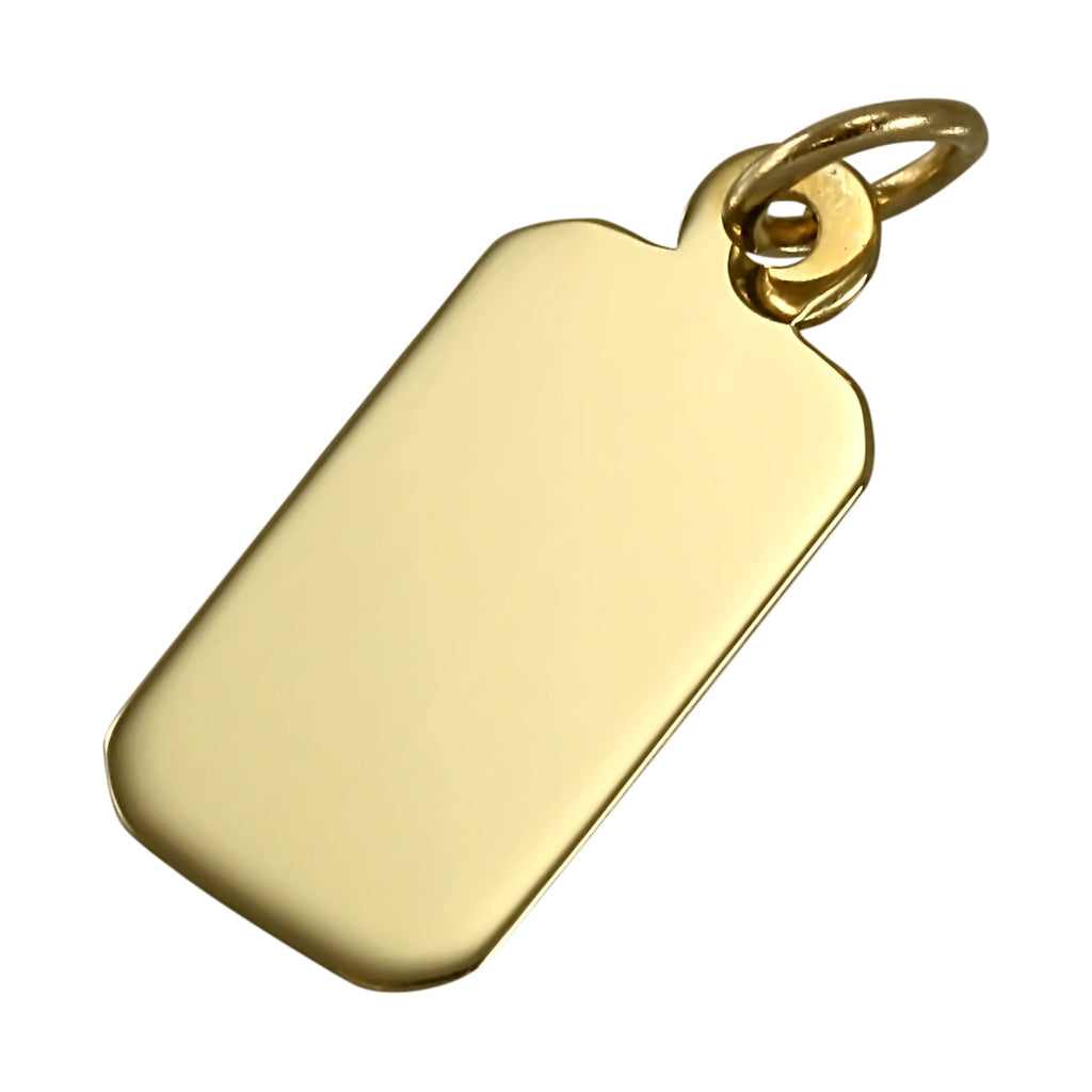 9ct gold engravable rectangular pendant charm