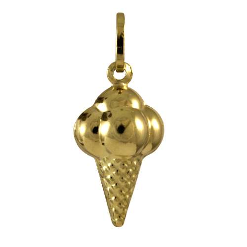 9ct Gold Ice Cream Cone Charm