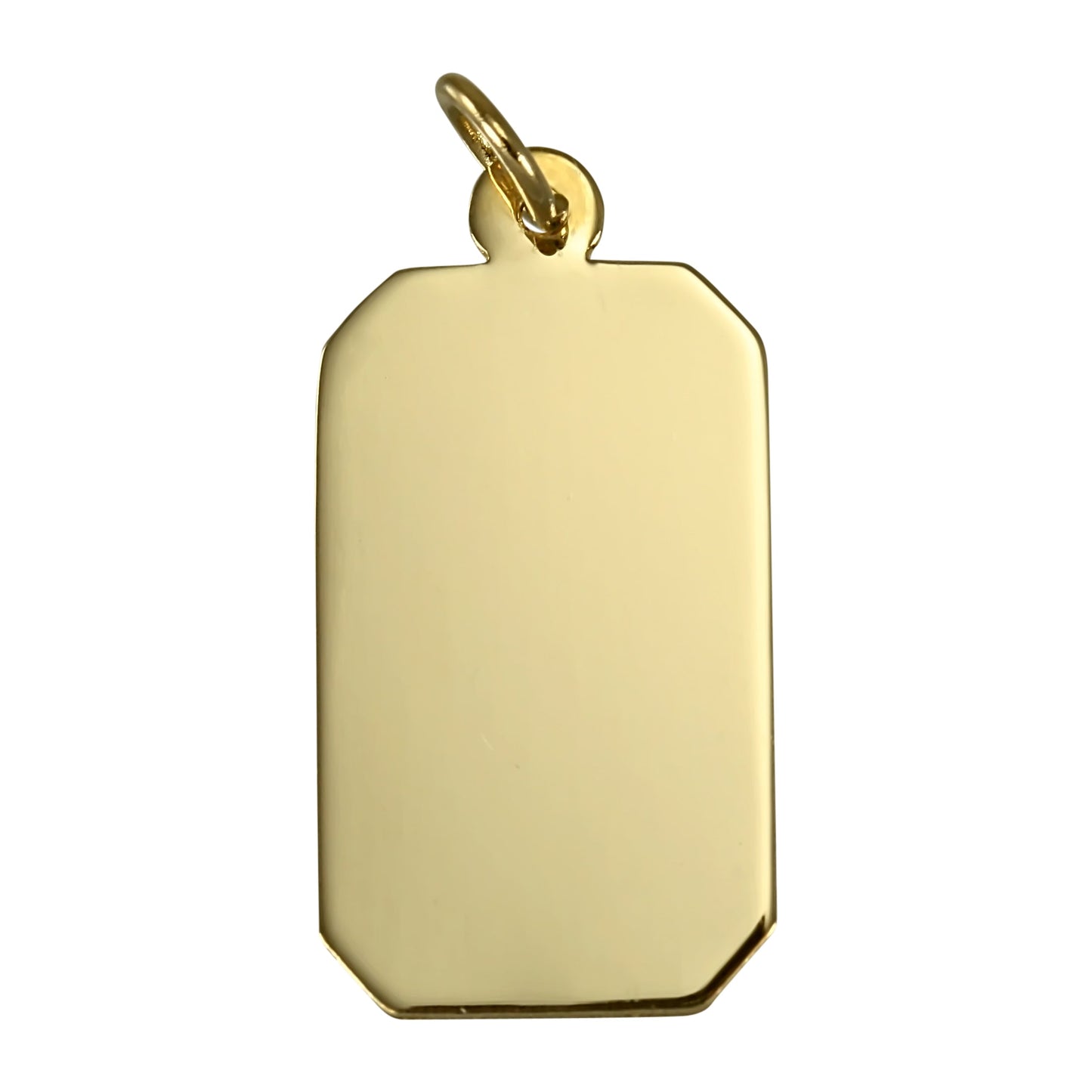 9ct Gold Large Engravable Rectangular Pendant