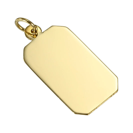 9ct Gold Large Engravable Rectangular Pendant