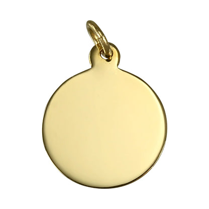 9ct Gold Engravable Round Pendant