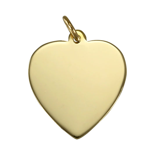 9ct Gold Large Engravable Heart Pendant