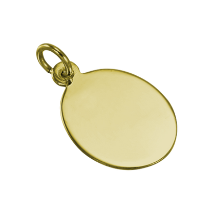 9ct Gold Engravable Oval Pendant