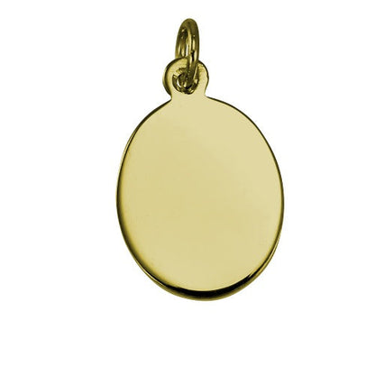 9ct Gold Engravable Oval Pendant