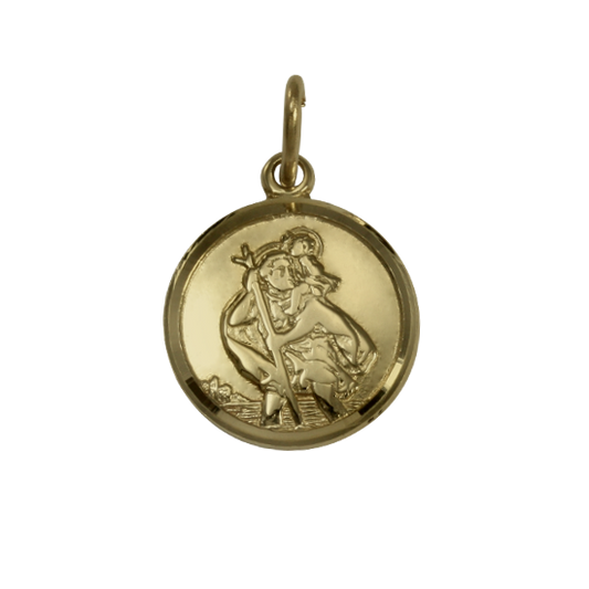 Gold St Christopher Pendant