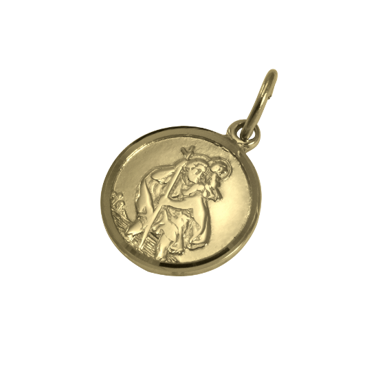 Gold St Christopher Pendant