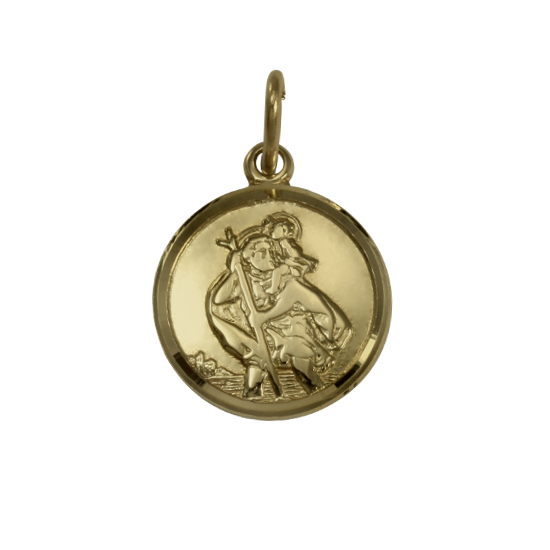 Gold St Christopher Pendant