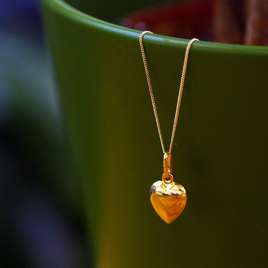 9ct Gold Small Puffed Heart Charm