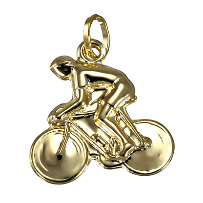 9ct Gold Bike Cyclist Charm