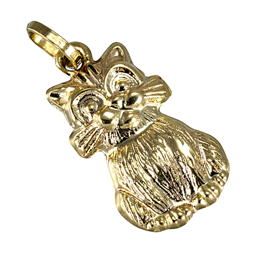 9ct Gold Hollow Cat Charm