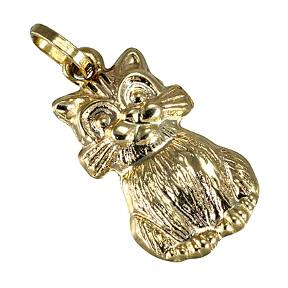 9ct Gold Hollow Cat Charm