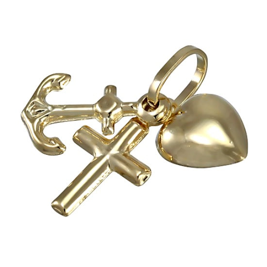 9ct Gold Faith Hope Charity Charm