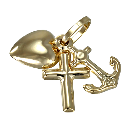 9ct Gold Faith Hope Charity Charm