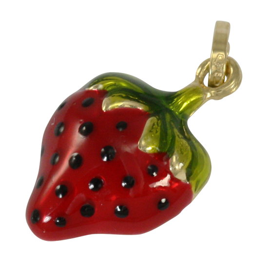9ct Gold Hollow Strawberry Charm