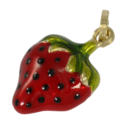 9ct Gold Hollow Strawberry Charm