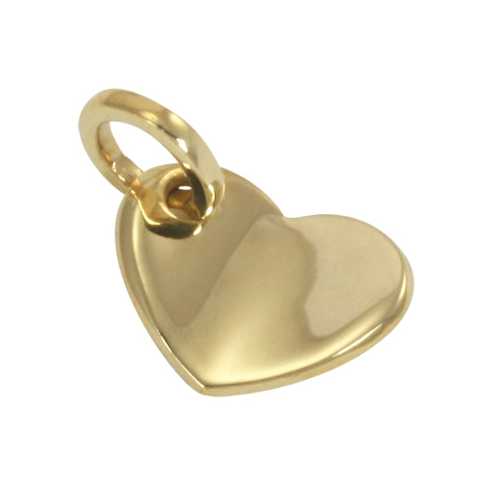 9ct Yellow Gold Heart Disc Charm