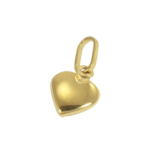 9ct Yellow Gold Hollow Tiny Puffed Heart Charm