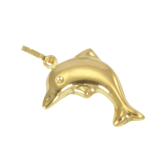 9ct Yellow Gold Hollow Dolphin Charm