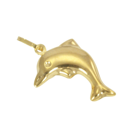 9ct Yellow Gold Hollow Dolphin Charm