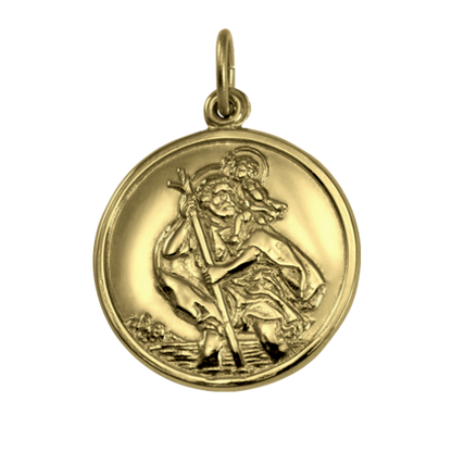 Gold St Christopher Pendant