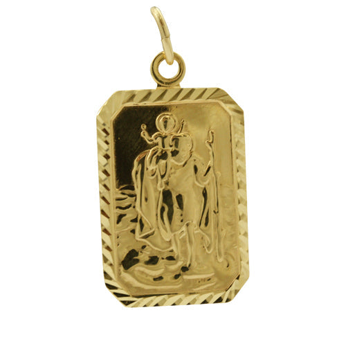 9ct Gold Saint Christopher Plaque Pendant
