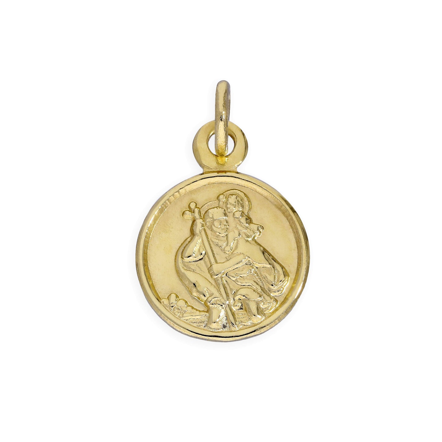 9ct Gold Small Round Saint Christopher Pendant