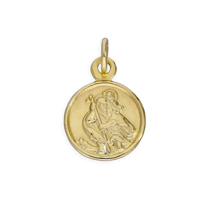 9ct Gold Small Round Saint Christopher Pendant