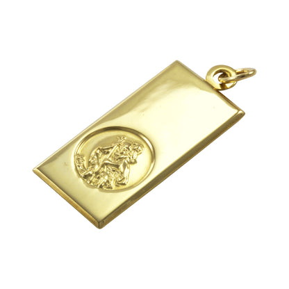 Large 9ct Gold Modern Saint Christopher Pendant
