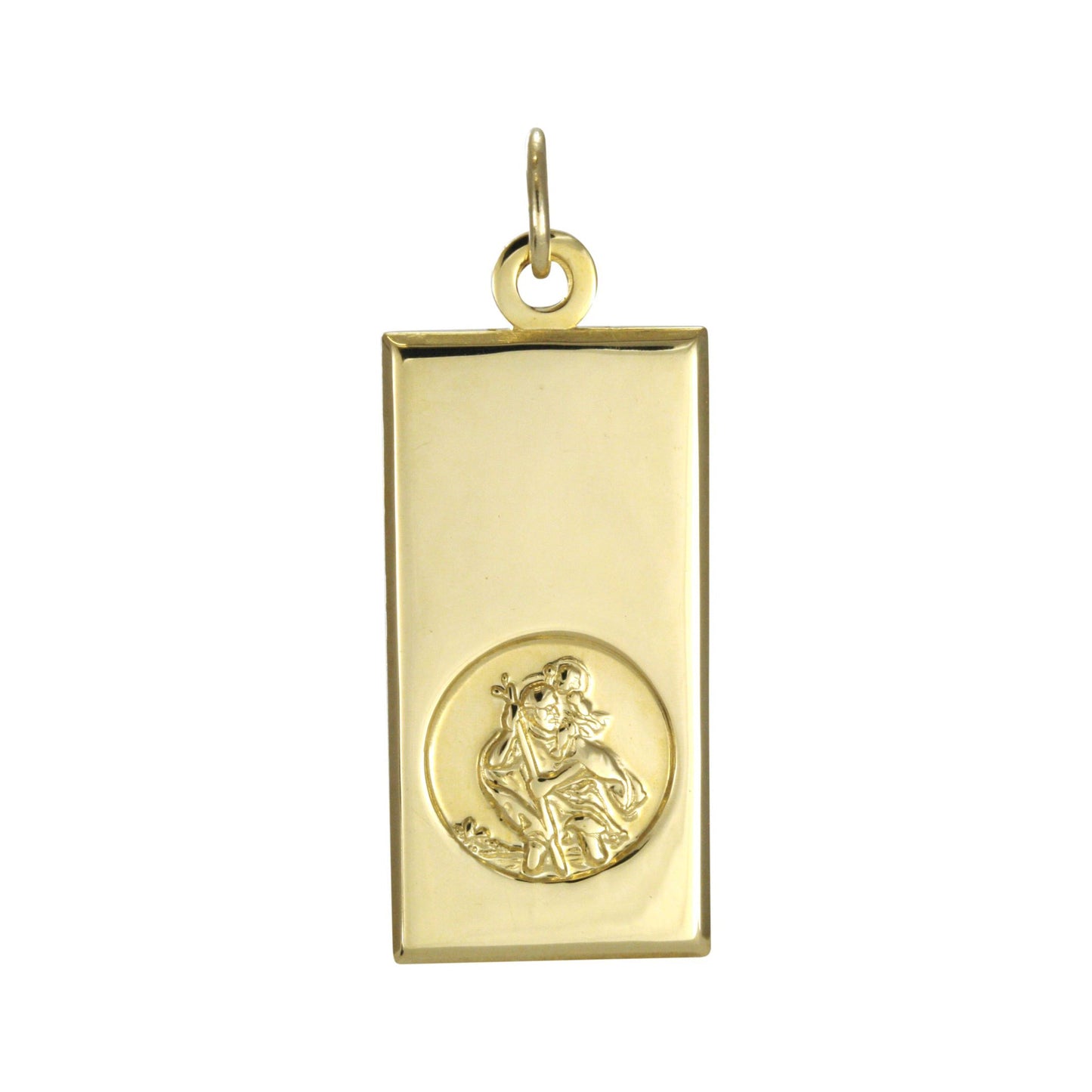 Large 9ct Gold Modern Saint Christopher Pendant