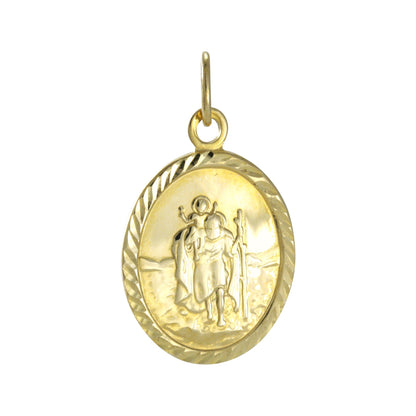 9ct Gold Oval Saint Christopher Pendant