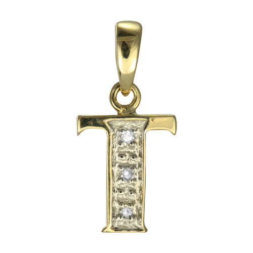 9ct Gold & Diamond Alphabet Letter Charm A - Z