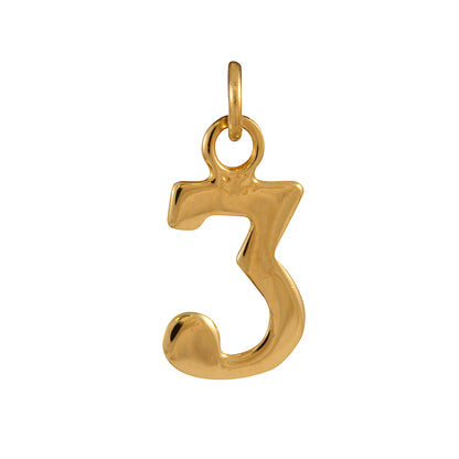 9ct Gold Number Charm 0 - 9