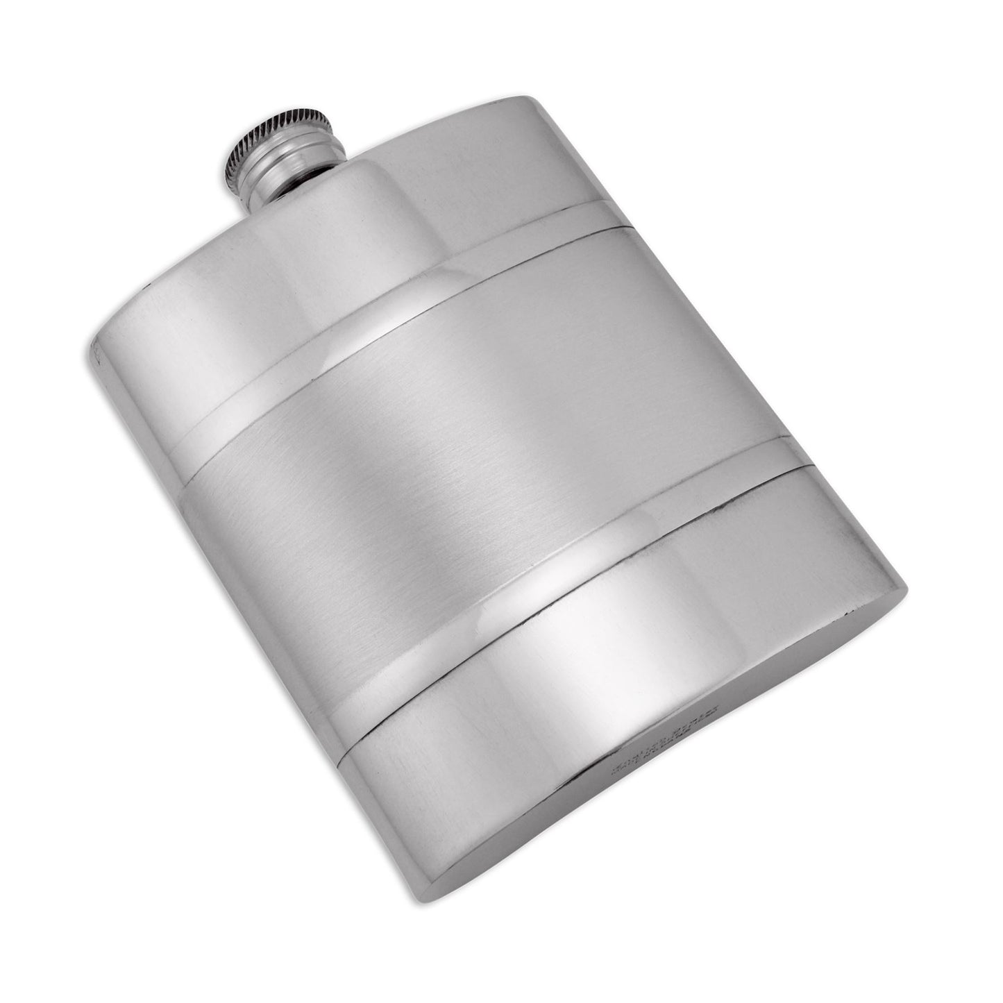6oz Handmade Pewter Hip Flask with Satin Band
