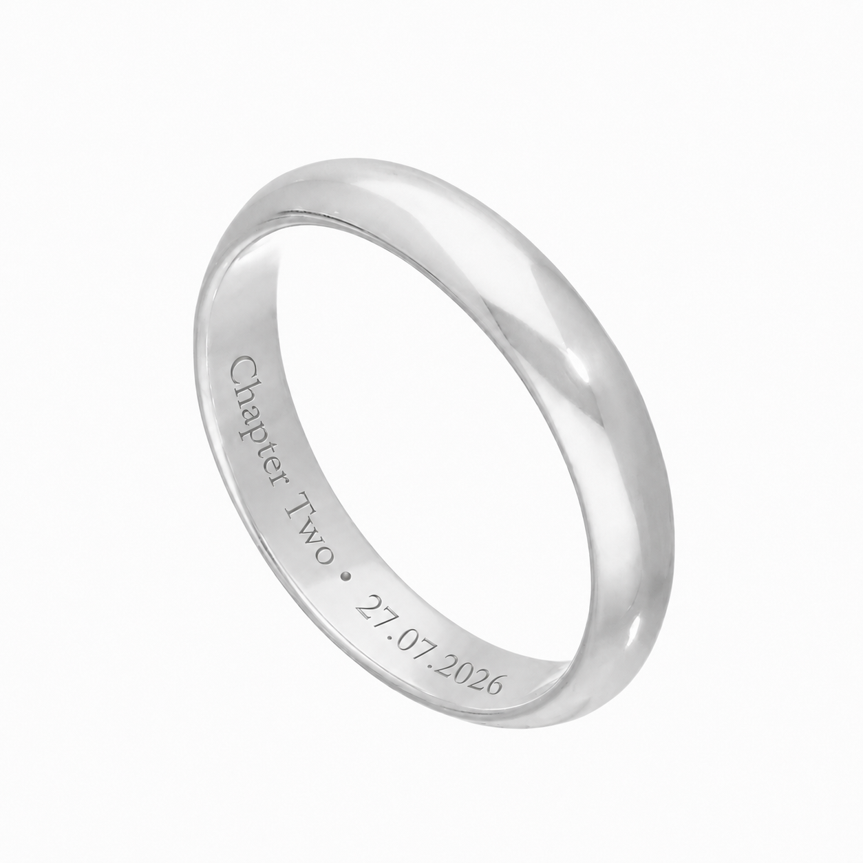Sterling Silver 4mm D Shaped Divorce Ring Size I - Z+6
